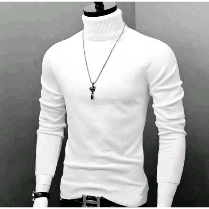 Sweater Turtle Neck Pria Lengan Panjang / Sweater Turtleneck Korean Style Sweater Leher Tinggi / Kaos Kerah Tinggi Turtle neck