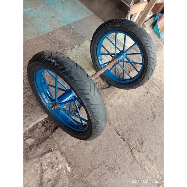 RODA GEROBAK 14IN RUJI BESI 1SETT