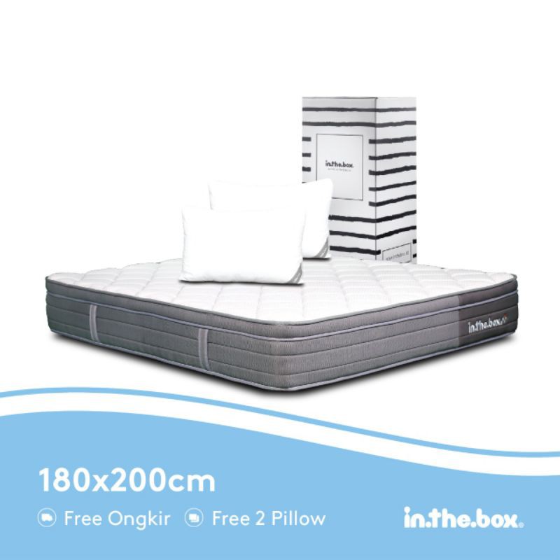 Kasur Springbed Premium Inthebox Plus Extra Gel Topper King Size 180x200 Free Ongkir