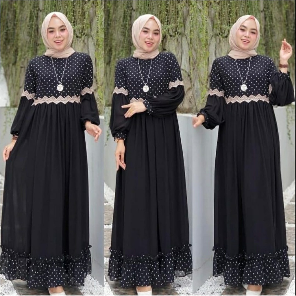 DRESS MELATI ONDE FASHION PAKAIAN WANITA GAMIS MAXY EDHM