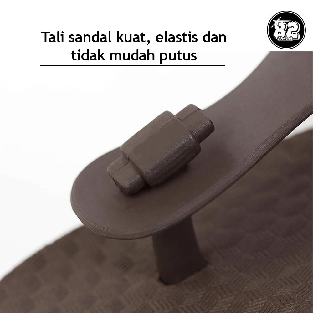 Camou Sendal Sandal Jepit Pria Bahan Full Karet Tebal Dan Ringan Anti Licin Original Theo - Coklat