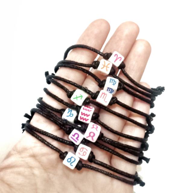 Gelang Zodiac White Candy Horoscope Zodiak Bracelet