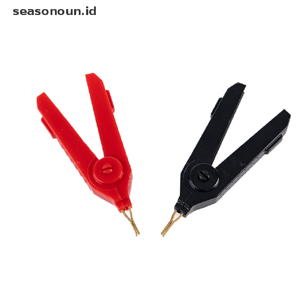 【seasonoun】 2pcs/set LCR-Plated Copper Alligator Clip Kelvin Four Clip Duckbill Clips ID