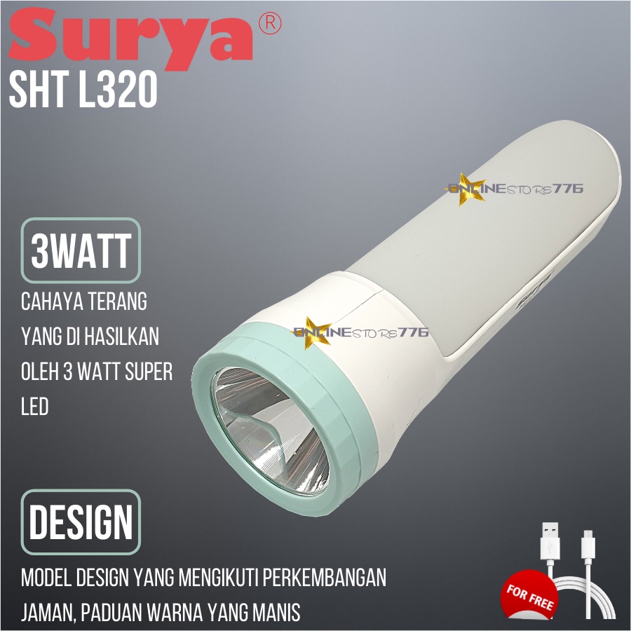 LAMPU EMERGENCY LAMPU DARURAT / SURYA / SHT L320 / SENTER / EMERGENCY LAMP / SURYA SHT L320 / LAMPU EMERGENCY SURYA / RECHARGEABLE