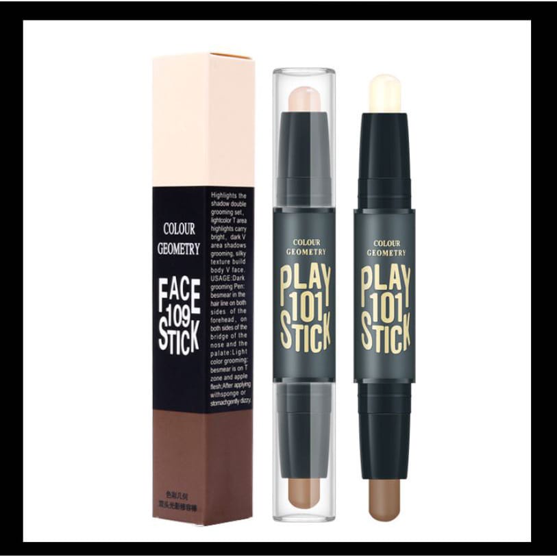 Lameila 1002 Contouring Stick Face Stick Colour Geometry Duo Concealer Stick Contour Make up Stick Murah