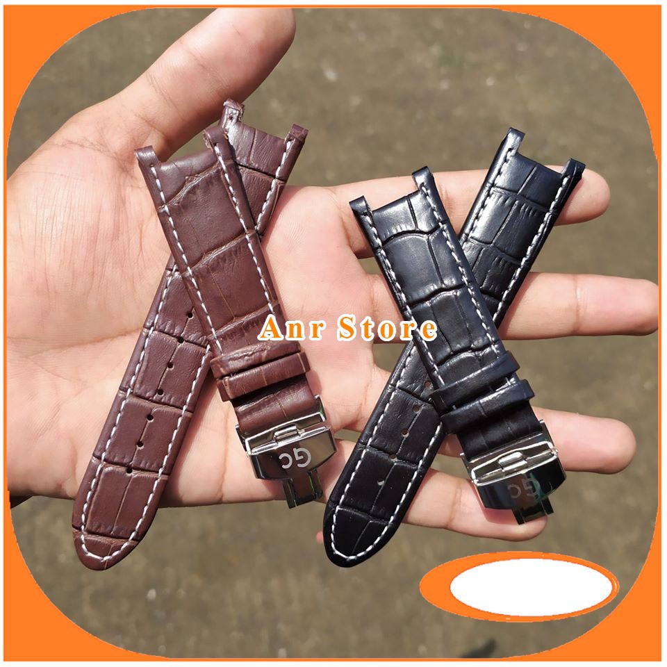 Tali Jam Tangan Kulit Guess 22 mm Leather GC Buckle Logo