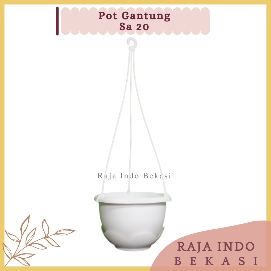 Pot Gantung 20 Putih