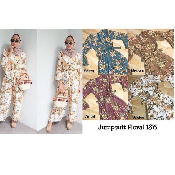 JUMPSUIT WANITA FLORAL 186 / JUMPSUIT IMPORT / JUMPSUIT HIJAB