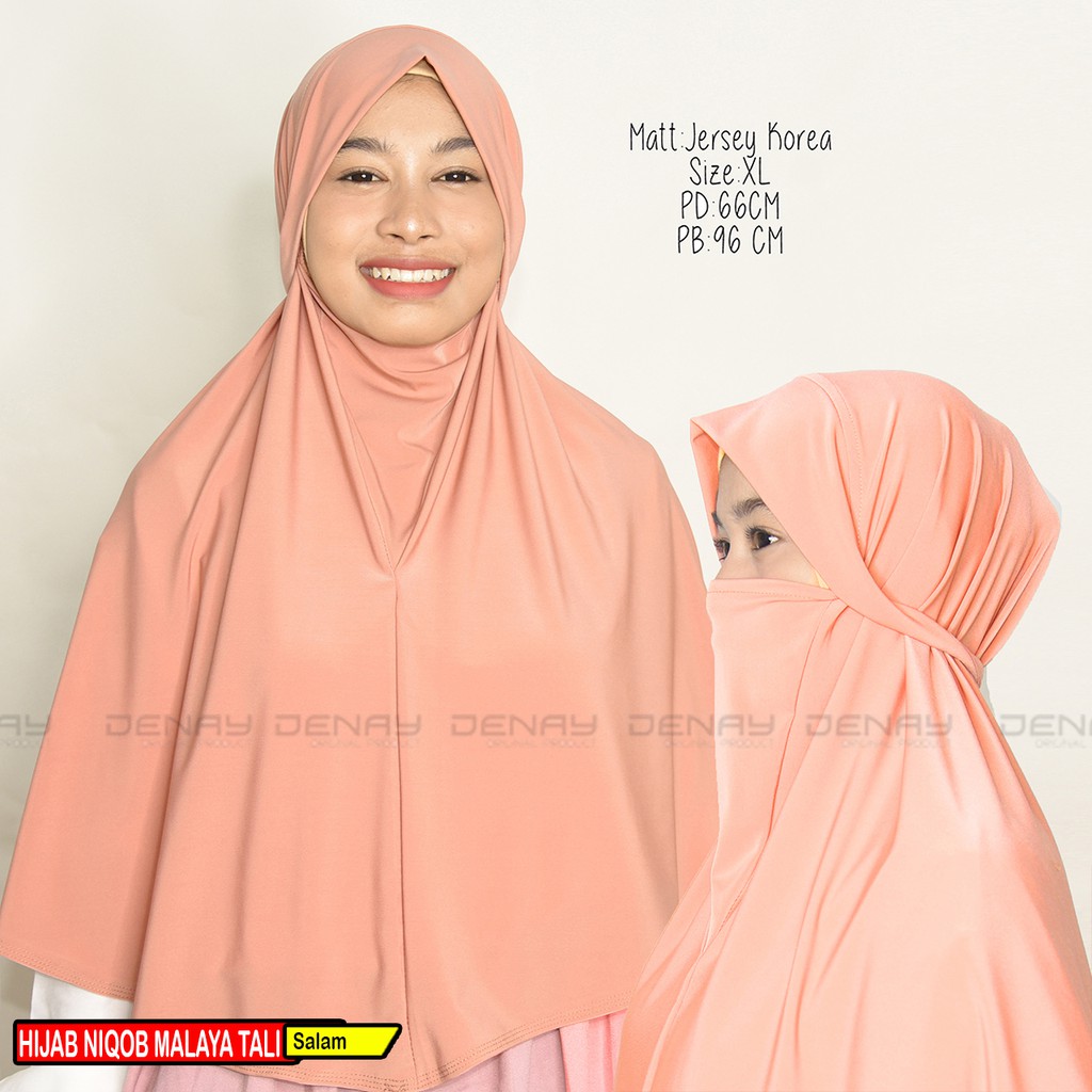 TOKODENAY - Hijab Masker - Niqab Malaya 2in1 - Bahan Jersey - Jilbab Wanita Muslimah - Best Seller