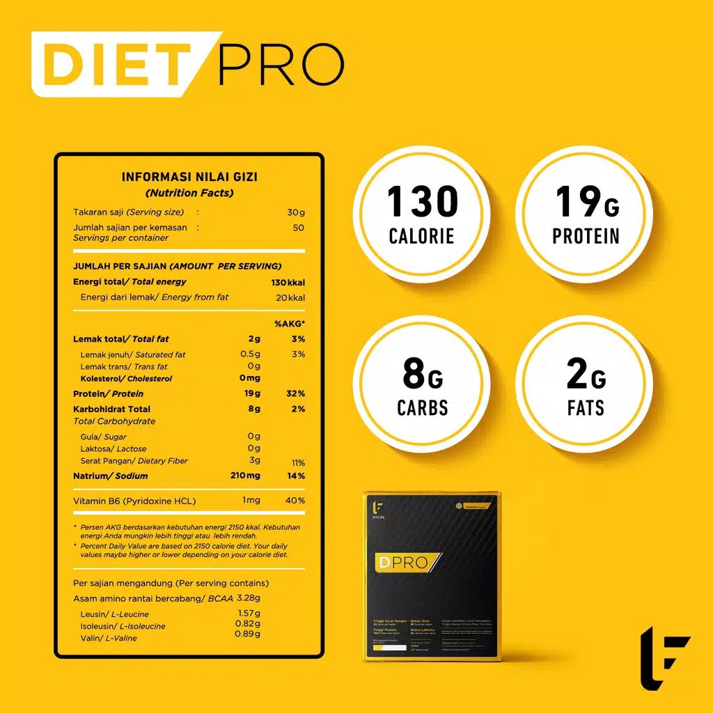 Fitlife Diet Pro 3.3lbs 1.5kg Dpro D Pro Vegan Protein Meal Replacement