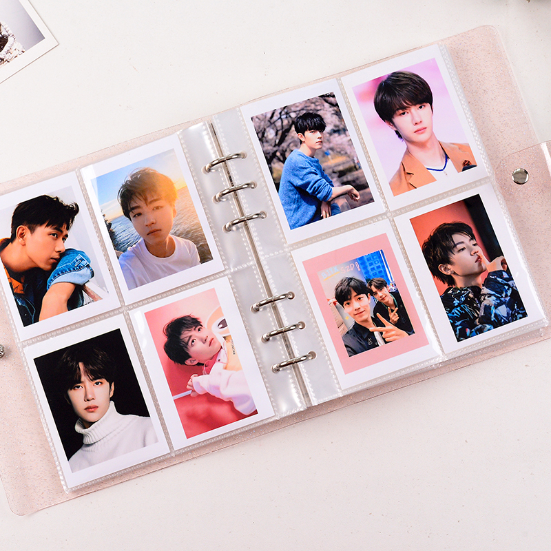 3 inch 5 inch Photo Album Jelly Color Sequins Photocard Case Portable Transparent Photo Holder