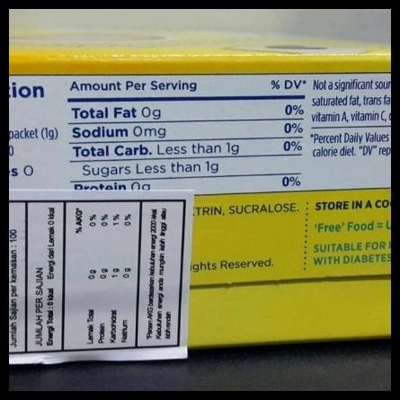

DISKON TERBATAS !!! SPLENDA SWEETENER 100 PACKETS,100GR TERLARIS