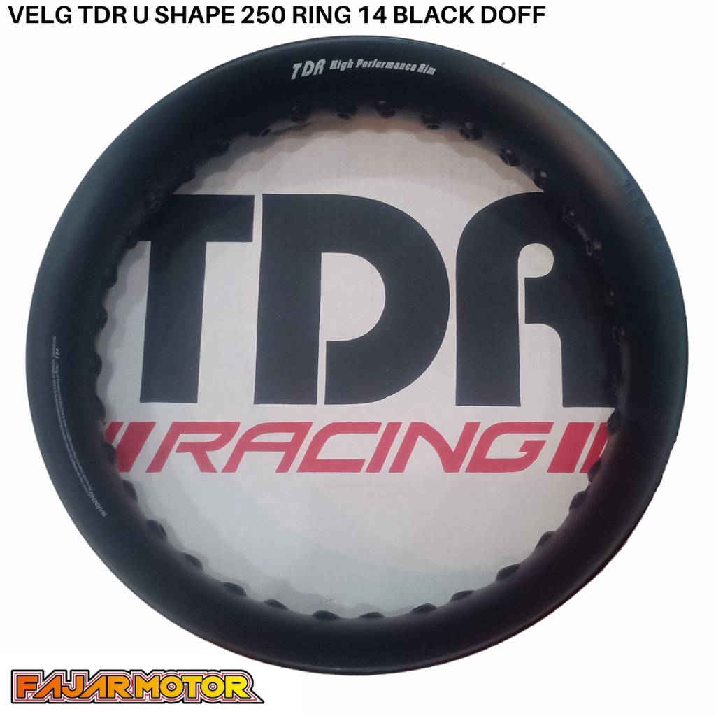 PROMO VELG TDR U SHAPE 250 RING 14 BLACK SILVER