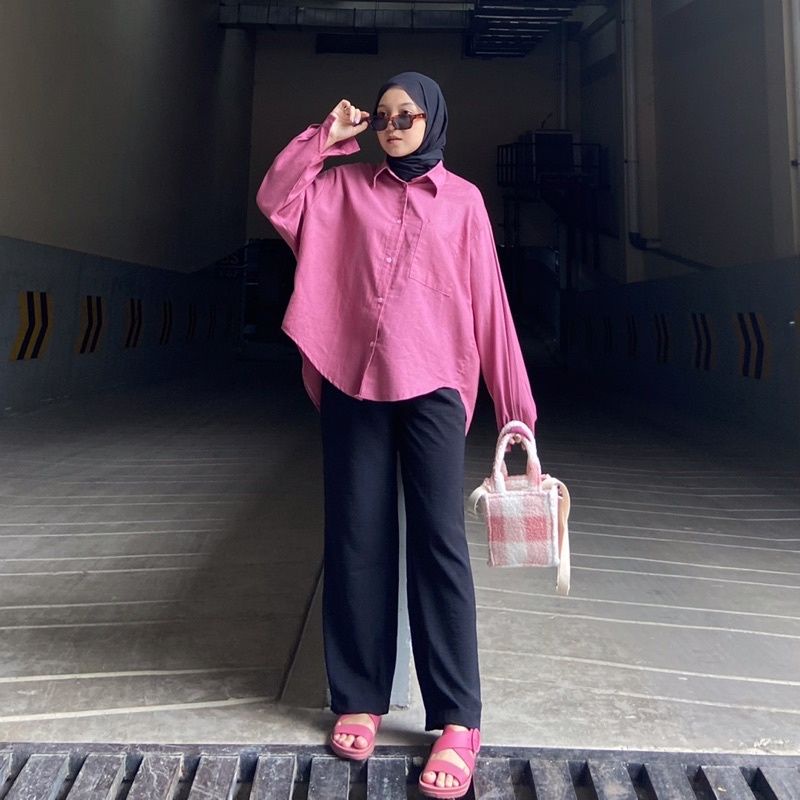 Premium Series SHIREEN  Kemeja Linen Big Size Ukuran Size S M L XL 2XL 3XL 4XL XXL XXXL  XXXXL 2L 3L 4L 5L  Atasan Blouse Wanita Jumbo Atasan Big Size Kemeja Kerja Korea Over Size