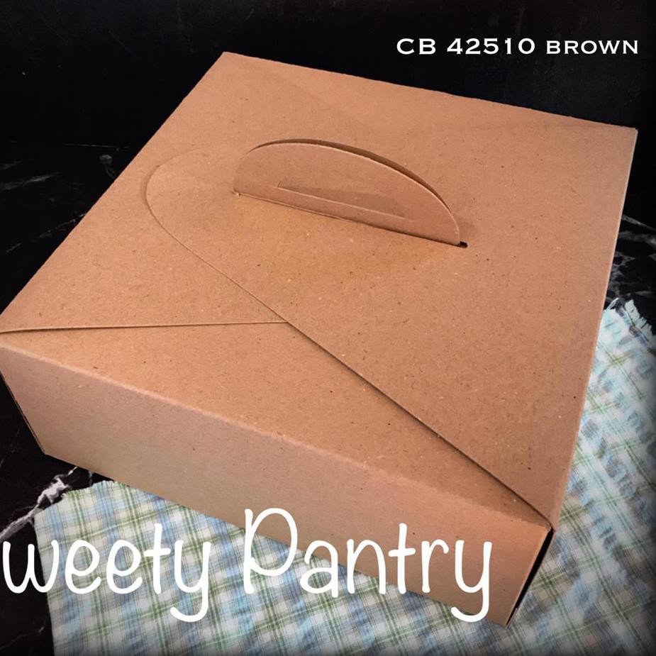 

[T77] 42510 B - box kue/ dus kue/ packaging kue/ kemasan kue ukuran 25x25x10cm Brown
