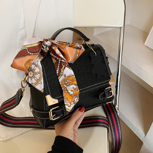 ShopandJoy Tas Selempang Scarf Top Handle Wanita Fashion Sling Bag Hand Bag Shoulder Bag SlingBag