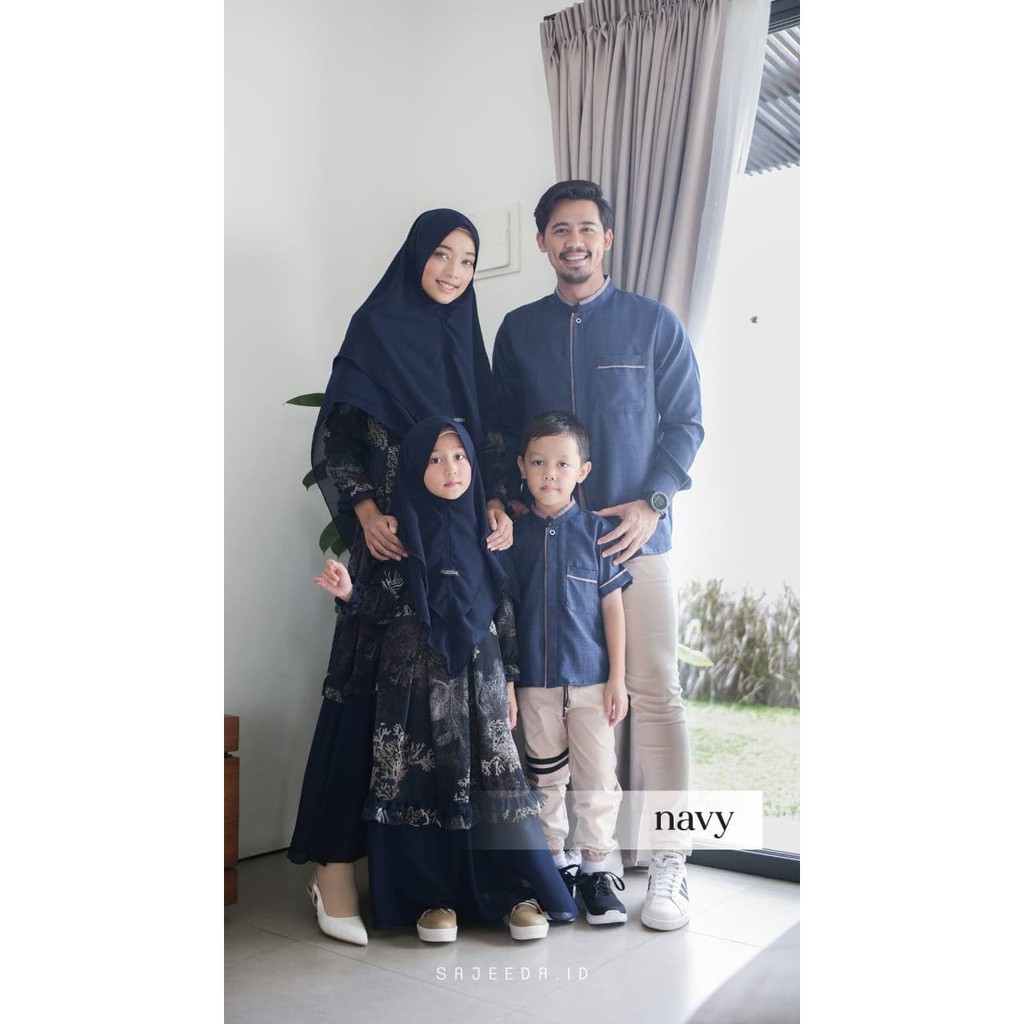 QIANA ALIF FAMILY SET by SAJEEDA - NAVY