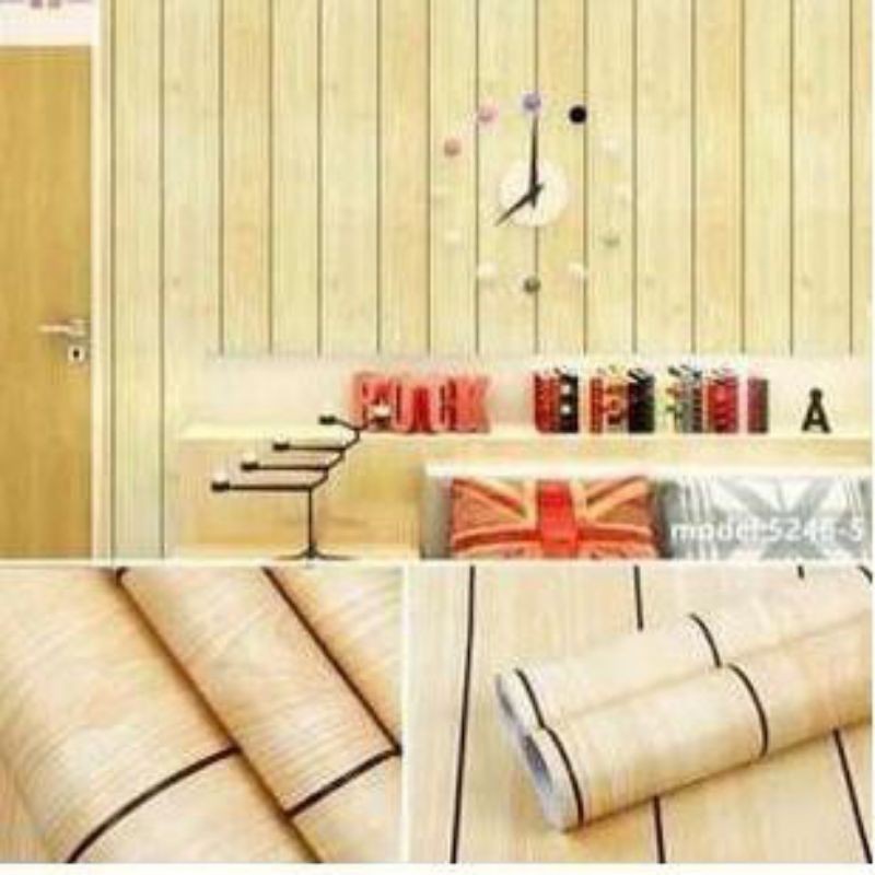 wallpaper stiker kayu kuning