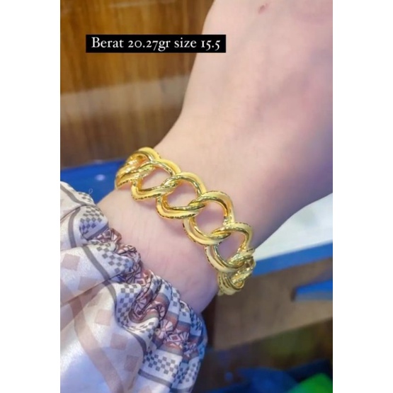 gelang emas asli kadar 375