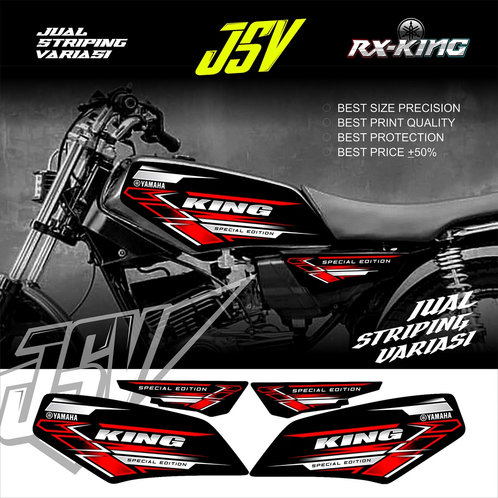 Stiker Striping Motor RX KING New Variasi ONYX Sticker Lis Aksesoris YAMAHA Original Costum Standar 