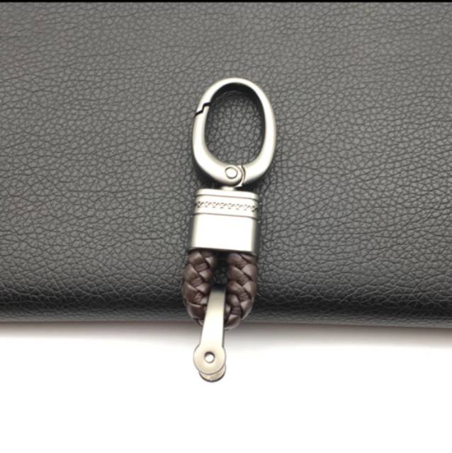 Gantungan kunci mobil motor kulit anyam gesper