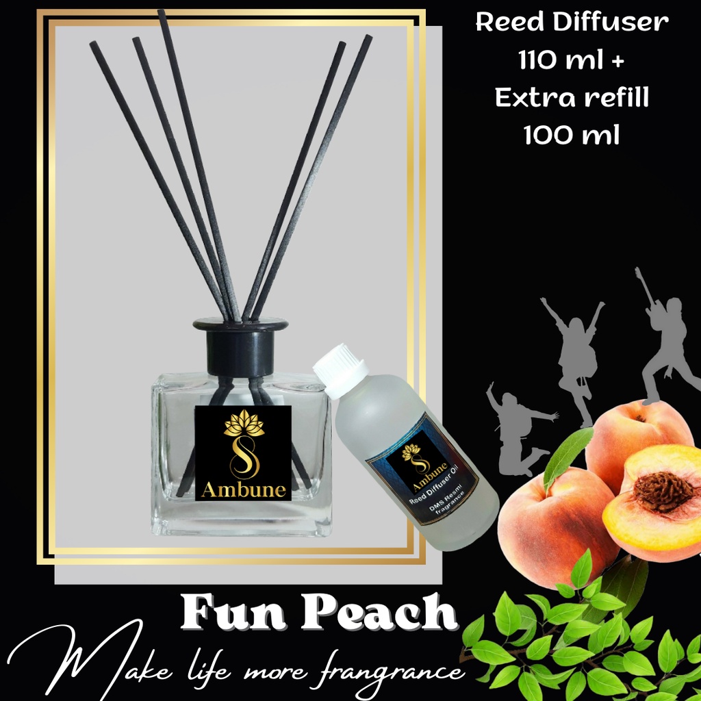 Pengharum Ruangan Reed Diffuser Oil 110 ml + Extra refill 100 ml  Ambune