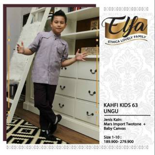 ETHICA | SETELAN BAJU KOKO ANAK KAHFI KIDS 63 UNGU D20P