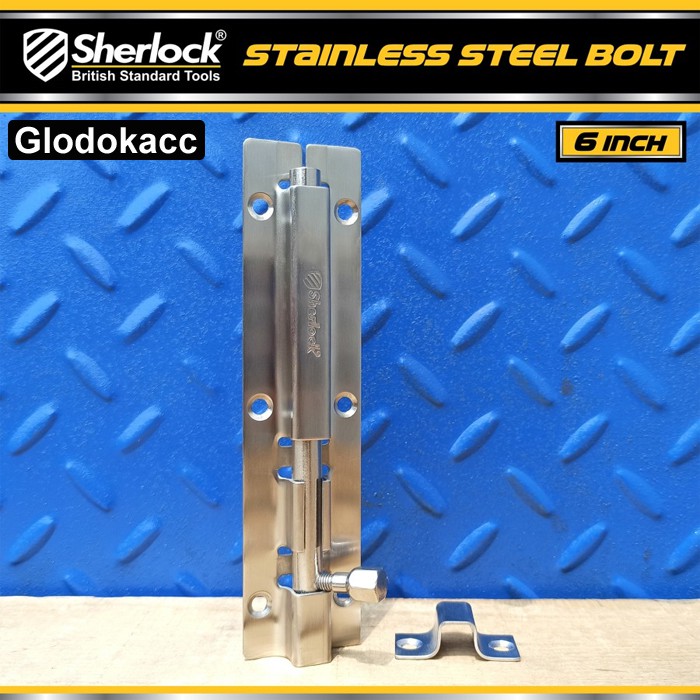 Grendel Slot Kunci Pintu 6 inch / Sherlock Stainless Steel