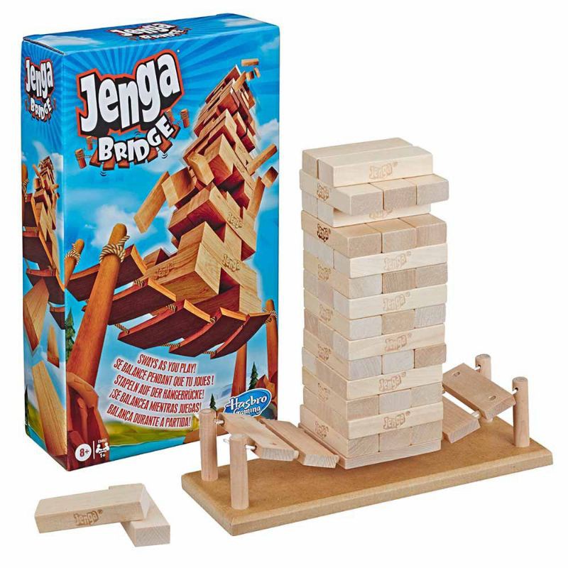 Hasbro Games Jenga Bridge Block Stacking Game Original