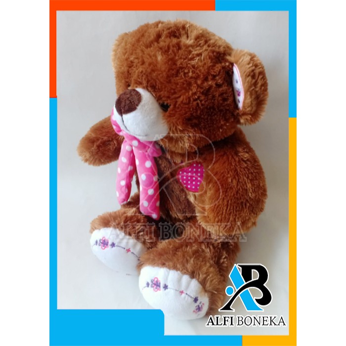 [ BISA BAYAR DI TEMPAT ] Boneka Teddy Bear L Syal Bahan Rasfur - Boneka Mainan Anak Perempuan Murah