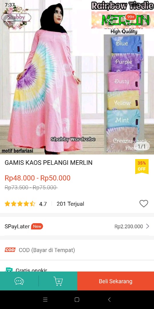 Gamis Kaos Soraya Jumbo Ori Ziray Batik