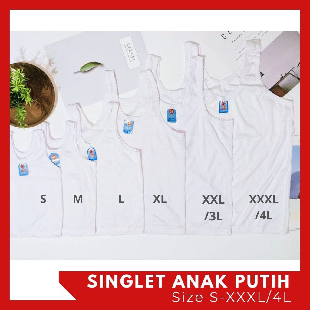 Kaos Singlet Anak Putih Kaos Anak Bayi Putih Polos Nyaman Dipakai | Bisa Cod