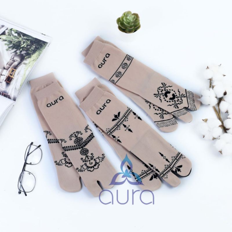 KAOS KAKI MUSLIMAH 2 JARI AURA / KAOS KAKI JEMPOL