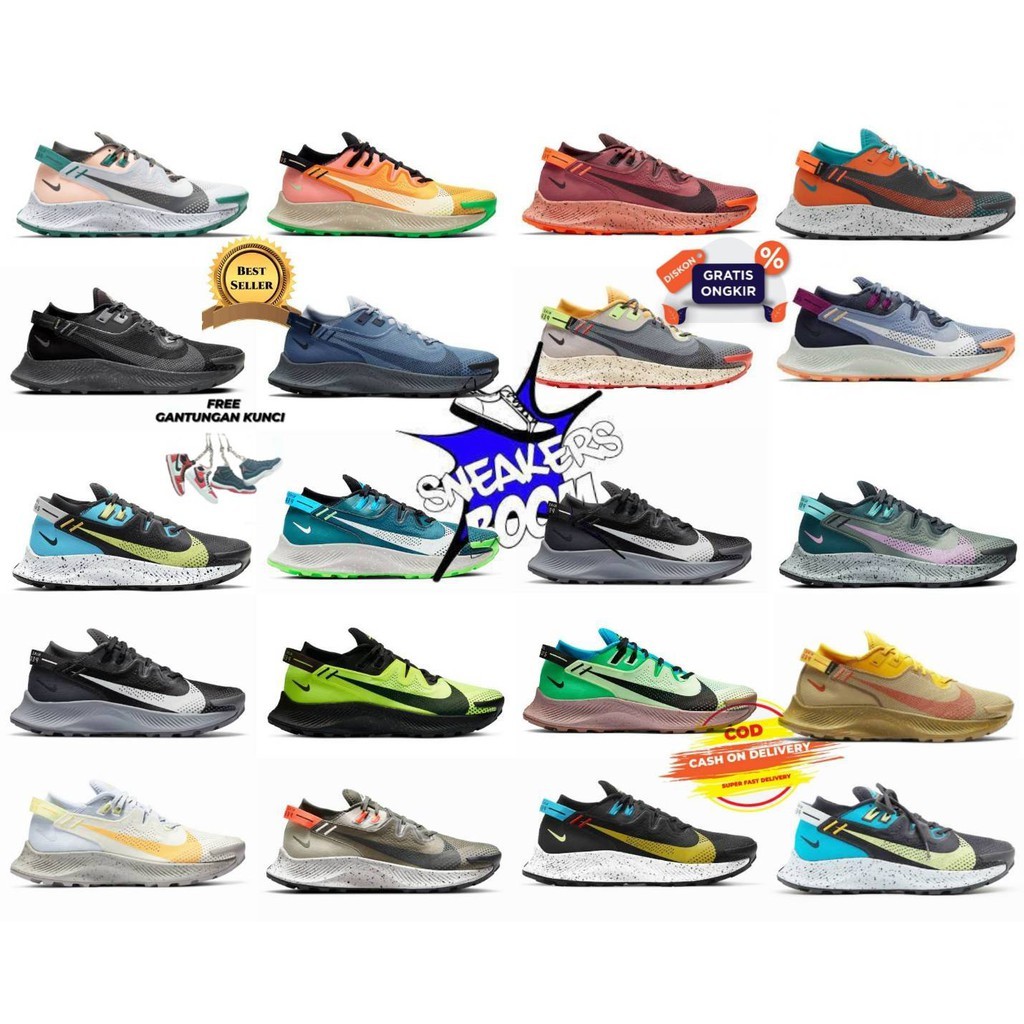 NIKE TRAIL PEGASUS 2 PREMIUM BLACK WHITE GREY GREEN ISLAND SEAWEED PINK DARK TEAL GREEN BLUE YELLOW 
