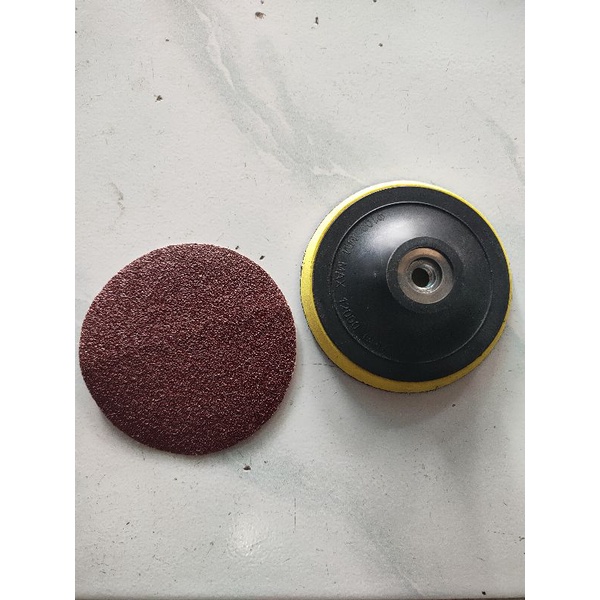 1 SET Mangkok amplas + amplas bulat tatakan amplas mesin grinda amplas poles kayu poles besi gerinda