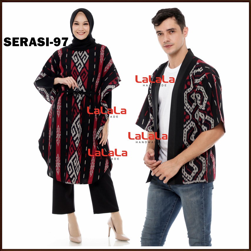 Set Couple tenun etnik - baju tenun, baju etnik - sarimbit atasan blazer tunik tenun