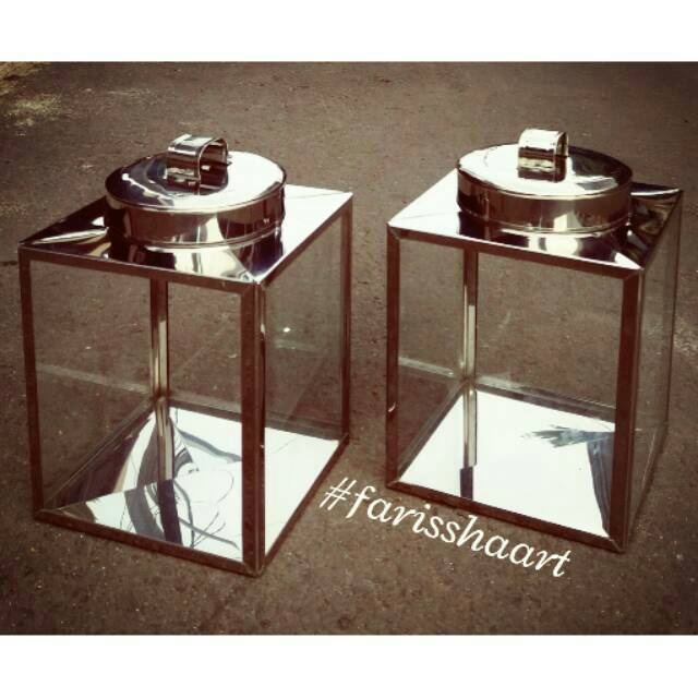 Kaleng Kerupuk Stainless 20x25 / 10x25 Toples Krupuk