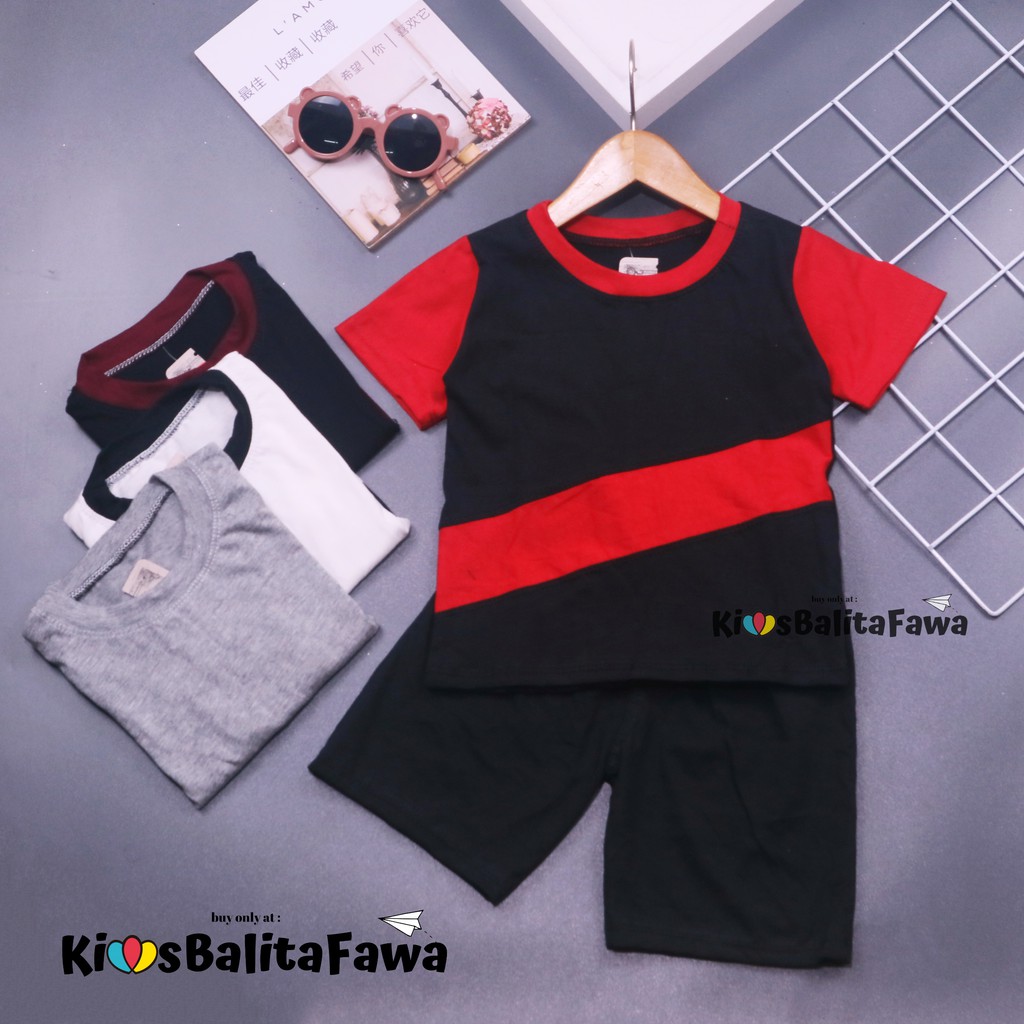 Kaos &amp; Setelan Azriel uk Bayi uk 6-18 Bulan /Baju Anak Laki Laki Polos Bahan Kaos Adem Import Harian