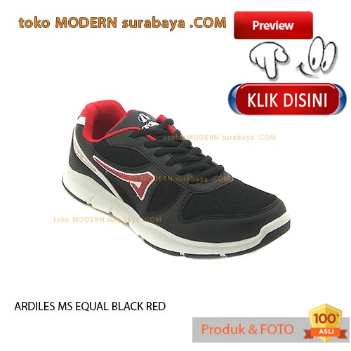 ARDILES MS EQUAL BLACK RED sepatu pria kets running casual sneakers