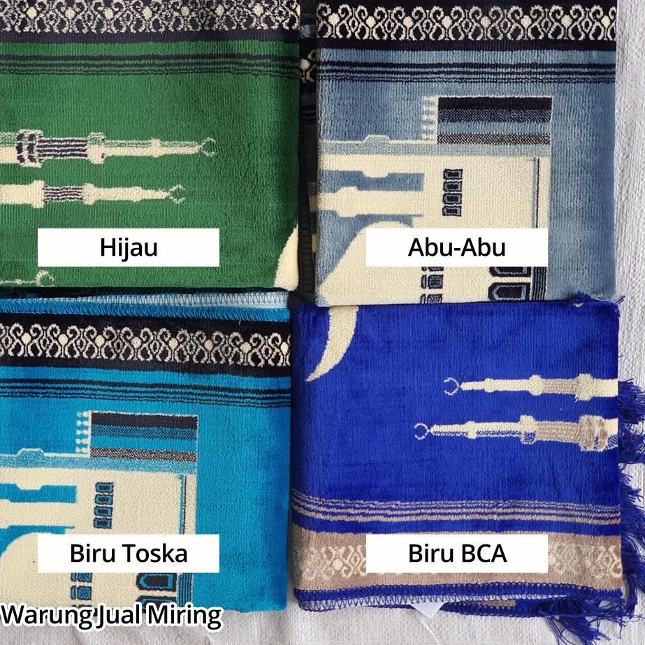 ✤*Termurah* Sajadah Bulu Halus Aladin Sabit Ukuran Sedang Beludru Halus Motif Masjid Bulan Lampu Sim