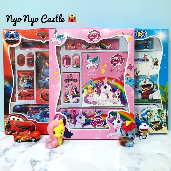

(TERLARIS) Stationary Set 8in1 Peralatan Tulis Anak Little Pony Spiderman Cars