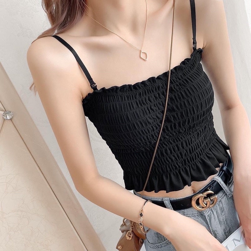 Harley Smocked Tanktop | Korean Camisole Tanktop | Kemben Tanktop | Tanktop Bra