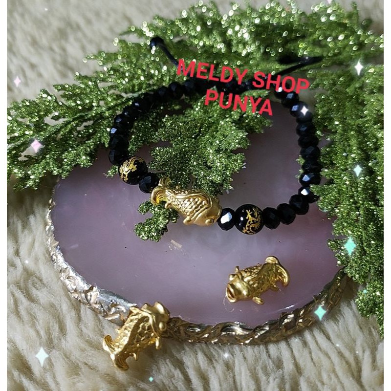MELDY SHOP Gelang hongkong charm koi ikan rejeki HK 24k 999 gelang cowok cewek baby bayi kado murah 