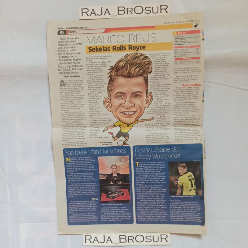 Rubrik koran bola karikatur Marco Reus Borrusia Dortmund