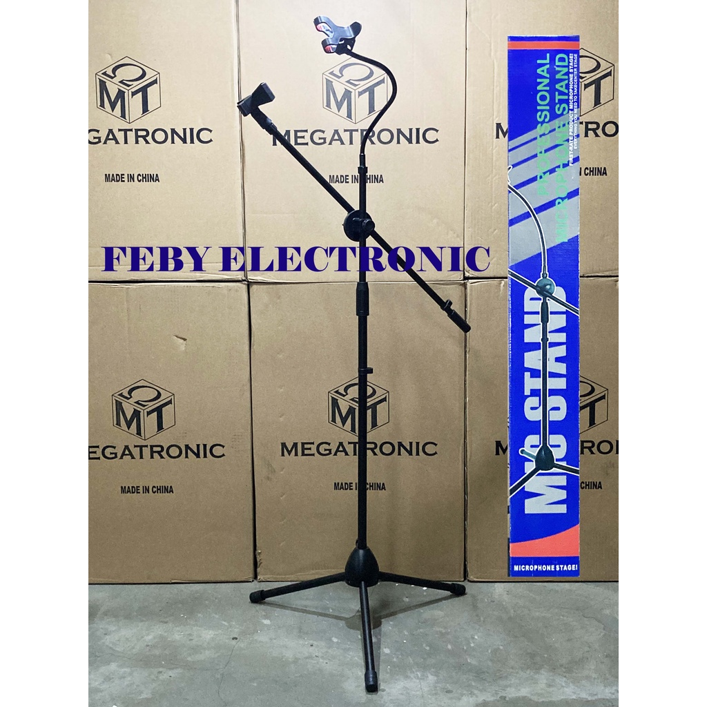 Stand Mic + Holder Handphone Stand Microphone berdiri