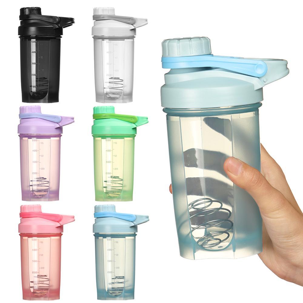 Populer Botol Shaker Nutrisi 500ml Outdoor Portable Dengan Kawat Whisk Ball Botol Minum