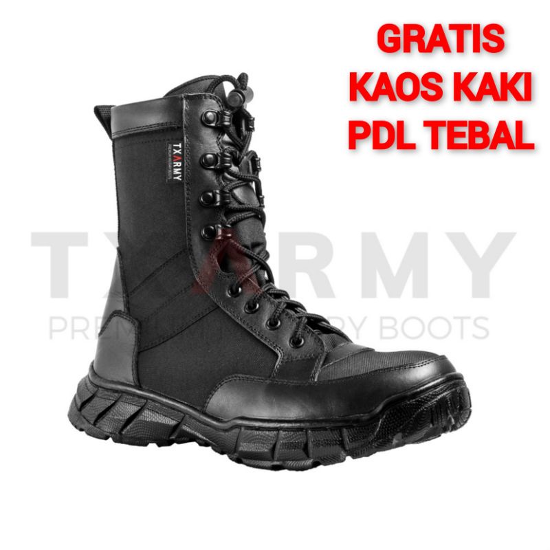 SEPATU PDL MODEL JATAH TNI KULIT SAPI ASLI MERK TX-ARMY SEPATU PDL DINAS LAPANGAN TNI POLRI SECURITY SATPAM SEPATU BOOTS PRIA DAN WANITA