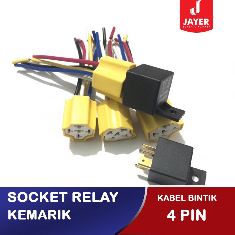 Socket soket Relay 4 Pin Keramik sambungan relay kelakson motor