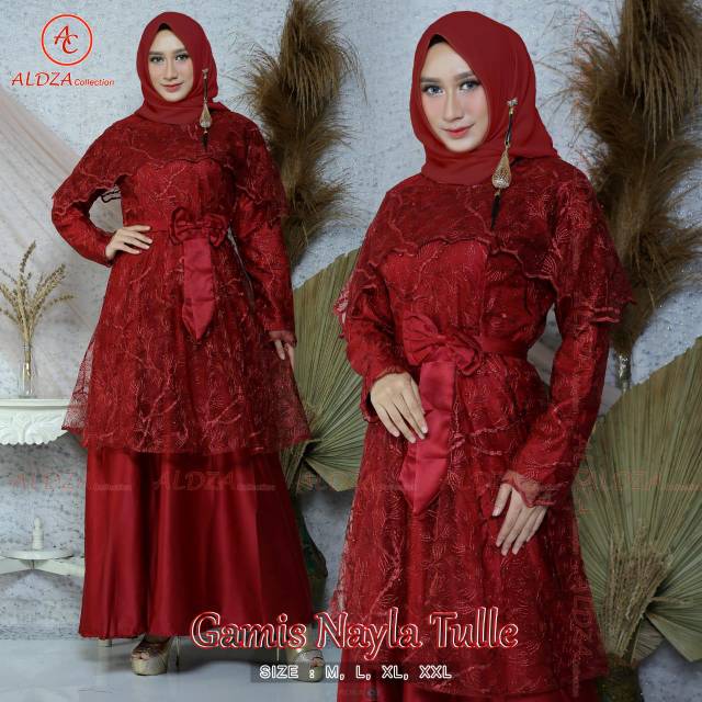 Gamis tulle mutiara nayla