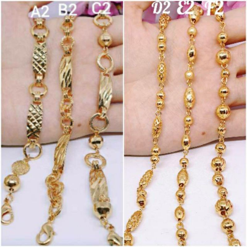 Gelang tangan dewasa aneka model lapisan mas 18k GP-01